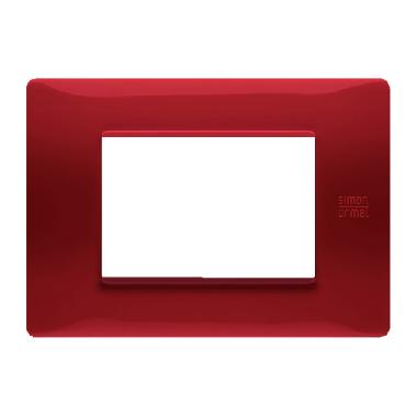 Placca 3 moduli, Flexa, tecnopolimero, rosso product photo Photo 02 3XL