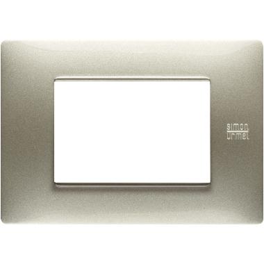 Placca 3 moduli, Flexa, tecnopolimero, titanio product photo Photo 01 3XL