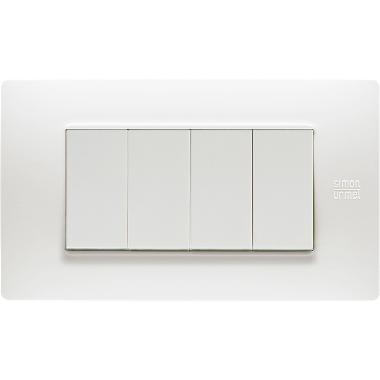 Placca 4 moduli, Flexa, tecnopolimero, bianco nea product photo Photo 01 3XL