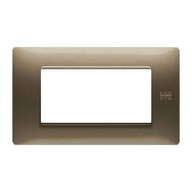 Placca 4 moduli, Flexa, tecnopolimero, bronzo product photo Photo 01 3XL