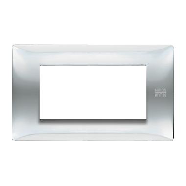 Placca 4 moduli, Flexa, tecnopolimero, inox lucido product photo Photo 01 3XL