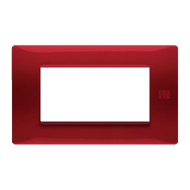 Placca 4 moduli, Flexa, tecnopolimero, rosso product photo Photo 01 3XL