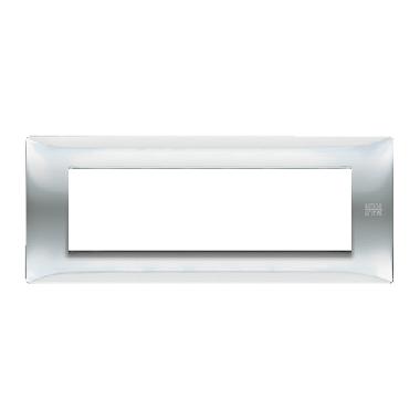 Placca 7 moduli, Flexa, tecnopolimero, inox lucido product photo Photo 01 3XL