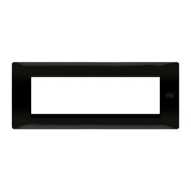 Placca 7 moduli, Flexa, tecnopolimero, nero assoluto product photo Photo 01 3XL