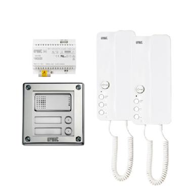 Kit base impianto audio, Sinthesi Steel, 2 citofoni Mìro cornetta, sistema 2voice product photo Photo 01 3XL