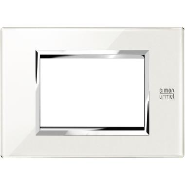 Placca 3 moduli, Expì, vetro, bianco neve product photo Photo 02 3XL