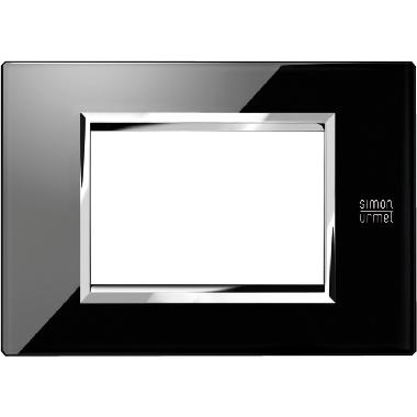 Placca 3 moduli, Exp&igrave;, vetro, nero lava product photo Photo 01 3XL