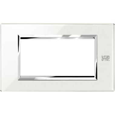 Placca 4 moduli, Expì, vetro, bianco neve product photo Photo 02 3XL