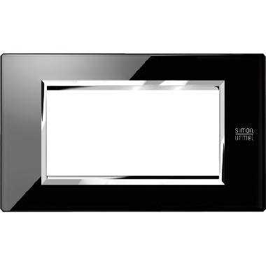 Placca 4 moduli, Exp&igrave;, vetro, nero lava product photo Photo 01 3XL