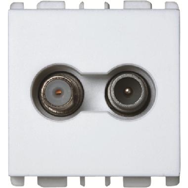 Presa diretta TV-SAT, 2 moduli, attenuazione 2 dB, Nea, bianco product photo Photo 01 3XL