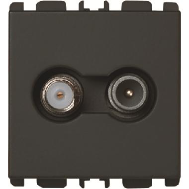 Presa diretta TV-SAT, 2 moduli, attenuazione 2 dB, Nea, antracite product photo Photo 01 3XL