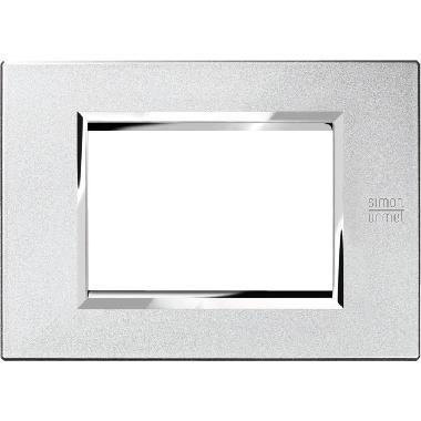 Placca 3 moduli, Expì, metallo, argento mercurio product photo Photo 01 3XL