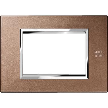 Placca 3 moduli, Expì, metallo, bronzo lucido product photo Photo 02 3XL