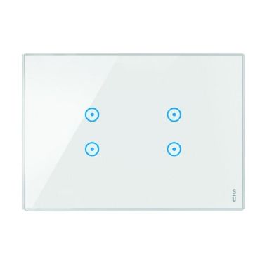 Placca 3 moduli, 2 simboli sovrapposti, Expì Touch, vetro, bianco neve product photo Photo 01 3XL