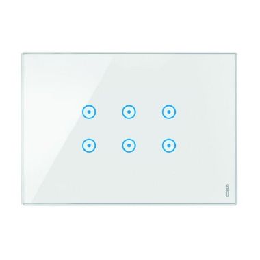 Placca 3 moduli, 3 simboli sovrapposti, Expì Touch, vetro, bianco neve product photo Photo 01 3XL