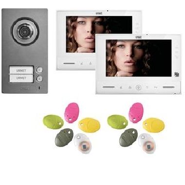 Kit bifamiliare video Note2 Wifi, con pulsantiera Mikra2 e videocitofono vModo, sistema 2 fili product photo Photo 01 3XL