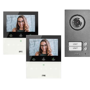 Kit bifamiliare video con pulsantiera Mikra2 e videocitofono vivavoce con Wi-Fi VOG5W bianco, sistema 2Voice product photo Photo 01 3XL