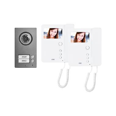 Kit bifamiliare video con pulsantiera Mikra2 e videocitofono cornetta Mìro, sistema 2voice product photo Photo 01 3XL