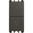 Pulsanti interbloccati, morsetti vite, 1 modulo, 1P NO + 1P NO 10A, Nea, antracite product photo