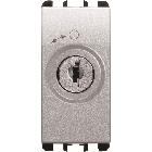 Interruttore chiavi uguali, morsetti a vite, 1 modulo, estraibile in posizione '0', 2P 10A, Nea, antracite, alluminio product photo