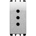 Presa P11, 1 modulo, 2P+T 10A-250V, Nea, alluminio product photo