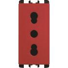 Presa bipasso P11-P17, 1 modulo, 2P+T 16A-250V, Nea, rosso product photo