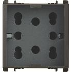 Presa Multy P40, 2 moduli, due prese bipasso P11-P17 e una presa schuko, Nea, antracite product photo