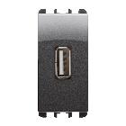 Unit&agrave; di alimentazione con una uscita USB, 1 modulo, 5V 2.1A, 100-230V, Nea, acciaio scuro product photo