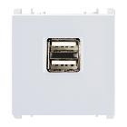 Unità di alimentazione con due uscite USB, 1 modulo, 5V 2.1A, 100-230V, Nea, bianco product photo