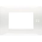 Placca 3 moduli, Flexa, tecnopolimero, bianco ghiaccio product photo