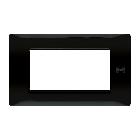 Placca 4 moduli, Flexa, tecnopolimero, nero assoluto product photo