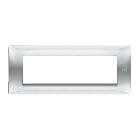 Placca 7 moduli, Flexa, tecnopolimero, inox lucido product photo