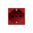 Presa universale P40, 2 moduli, 2P+T 16A-250V, rosso product photo