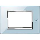 Placca 3 moduli, Expì, vetro, azzurro cielo product photo