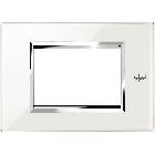 Placca 3 moduli, Expì, vetro, bianco neve product photo