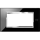 Placca 4 moduli, Exp&igrave;, vetro, nero lava product photo