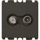Presa diretta TV-SAT, 2 moduli, attenuazione 2 dB, Nea, antracite product photo