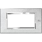 Placca 4 moduli, Expì, metallo, argento mercurio product photo