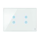 Placca 3 moduli, 2 simboli sovrapposti, Expì Touch, vetro, bianco neve product photo