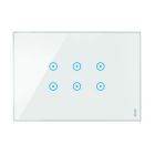 Placca 3 moduli, 3 simboli sovrapposti, Expì Touch, vetro, bianco neve product photo
