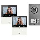 Kit bifamiliare video con pulsantiera Mikra2 e videocitofono vivavoce con Wi-Fi VOG5W bianco, sistema 2Voice product photo