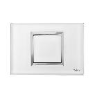 Trasmettitore a 1 pulsante, sistema Zigbee Yokis UP, a muro, con estetica Nea Expì bianca, per scatole da incasso a 3 moduli product photo