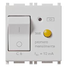Vimar Plana 14411.06.SL Interruttore MTDiff. 1P+N C6 10mA Silver product photo
