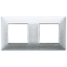Vimar Plana 14643.20 Placca 4M (2+2) int71 argento opaco product photo