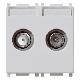 Vimar Plana 14302.01.SL Presa TV-RD-SAT diretta 2 uscite Silver product photo Photo 01 2XS