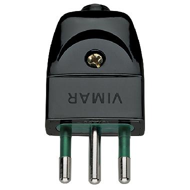 Spina 2P+T 10A S11 assiale nero product photo Photo 01 3XL