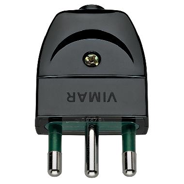 Spina 2P+T 16A S17 assiale nero product photo Photo 01 3XL