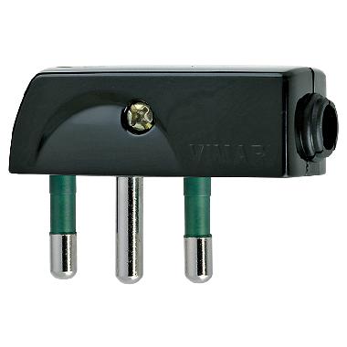 Spina 2P+T 16A SPA17 90° nero product photo Photo 01 3XL