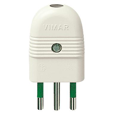 Spina 2P+T 10A assiale bianco product photo Photo 01 3XL