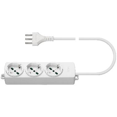 Presa multipla 3 universale+cavo bianco product photo Photo 01 3XL